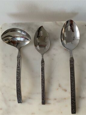 Vintage NASCO Cotillion – Korea – Floral Pattern – 3 Piece Serving Set